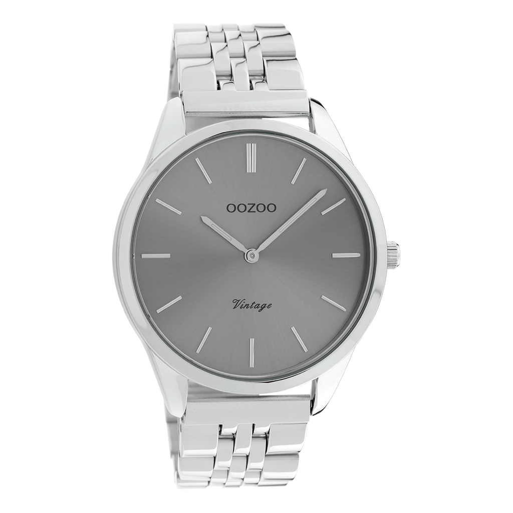 Silver coloured OOZOO watch with stainless steel bracelet - C9983