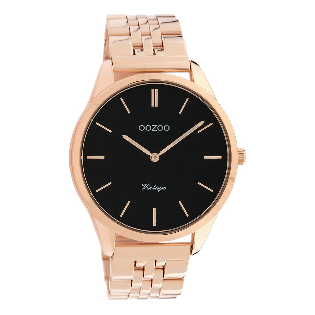 Rose gold coloured OOZOO watch with stainless steel bracelet - C9989