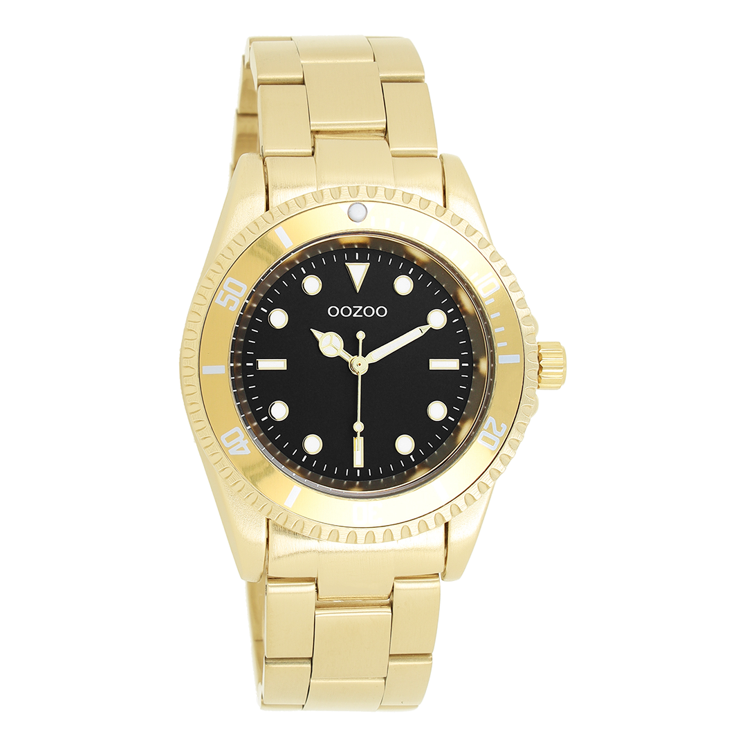 OOZOO Montre en couleur or avec bracelet en acier inoxydable en couleur or - C11148