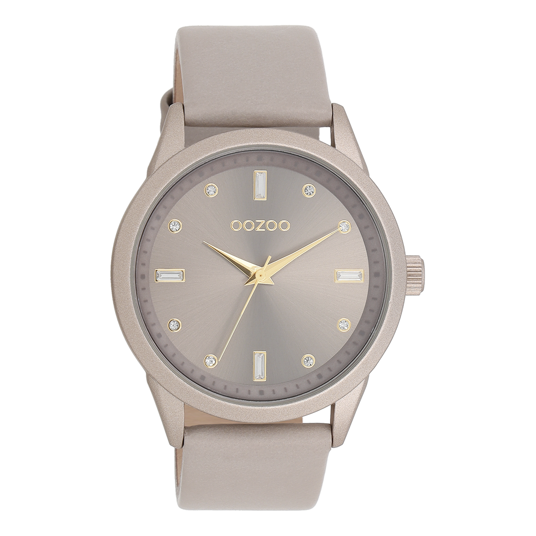 Taupe OOZOO watch with leather strap - C11287