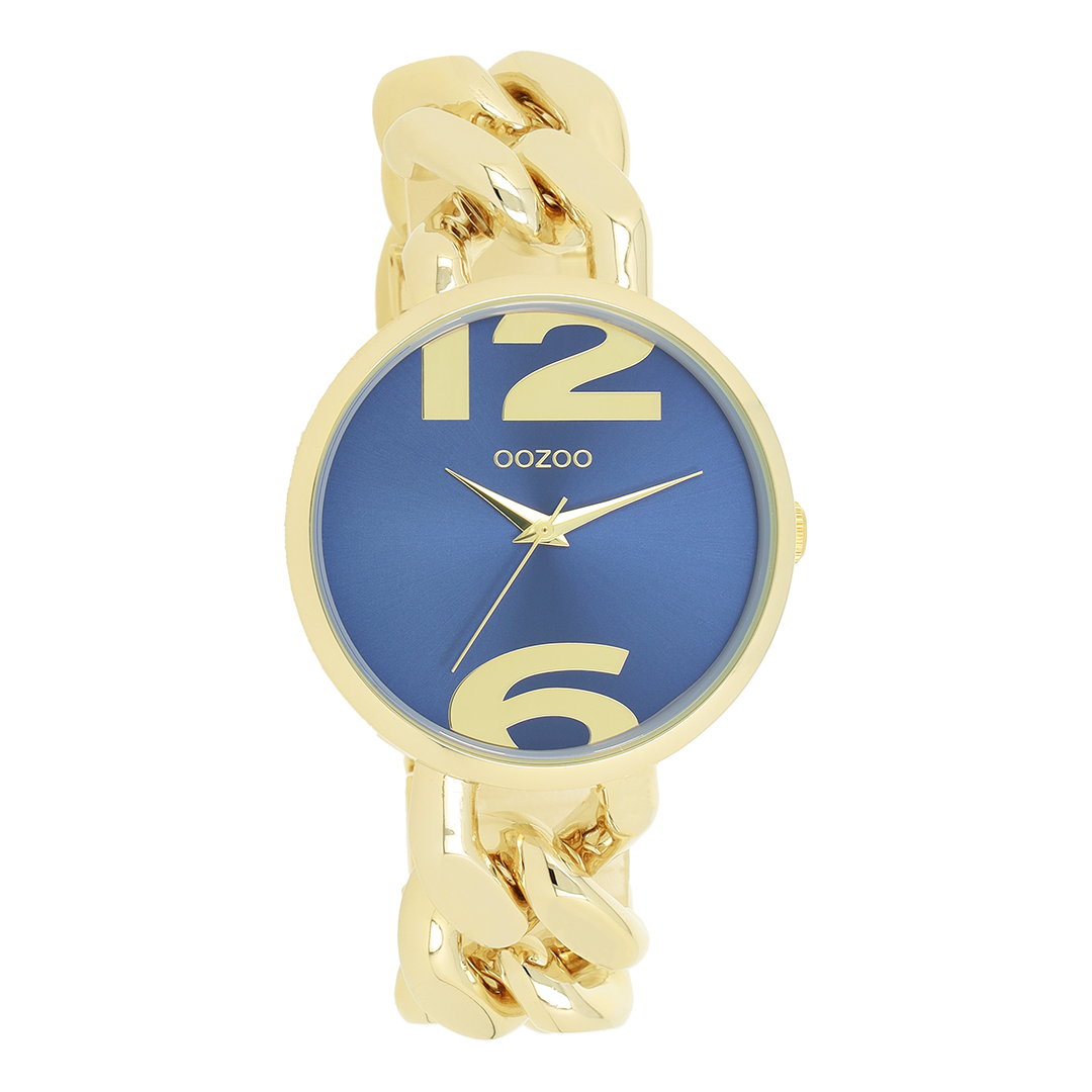 Gold coloured OOZOO watch with chunky chain bracelet - C11351