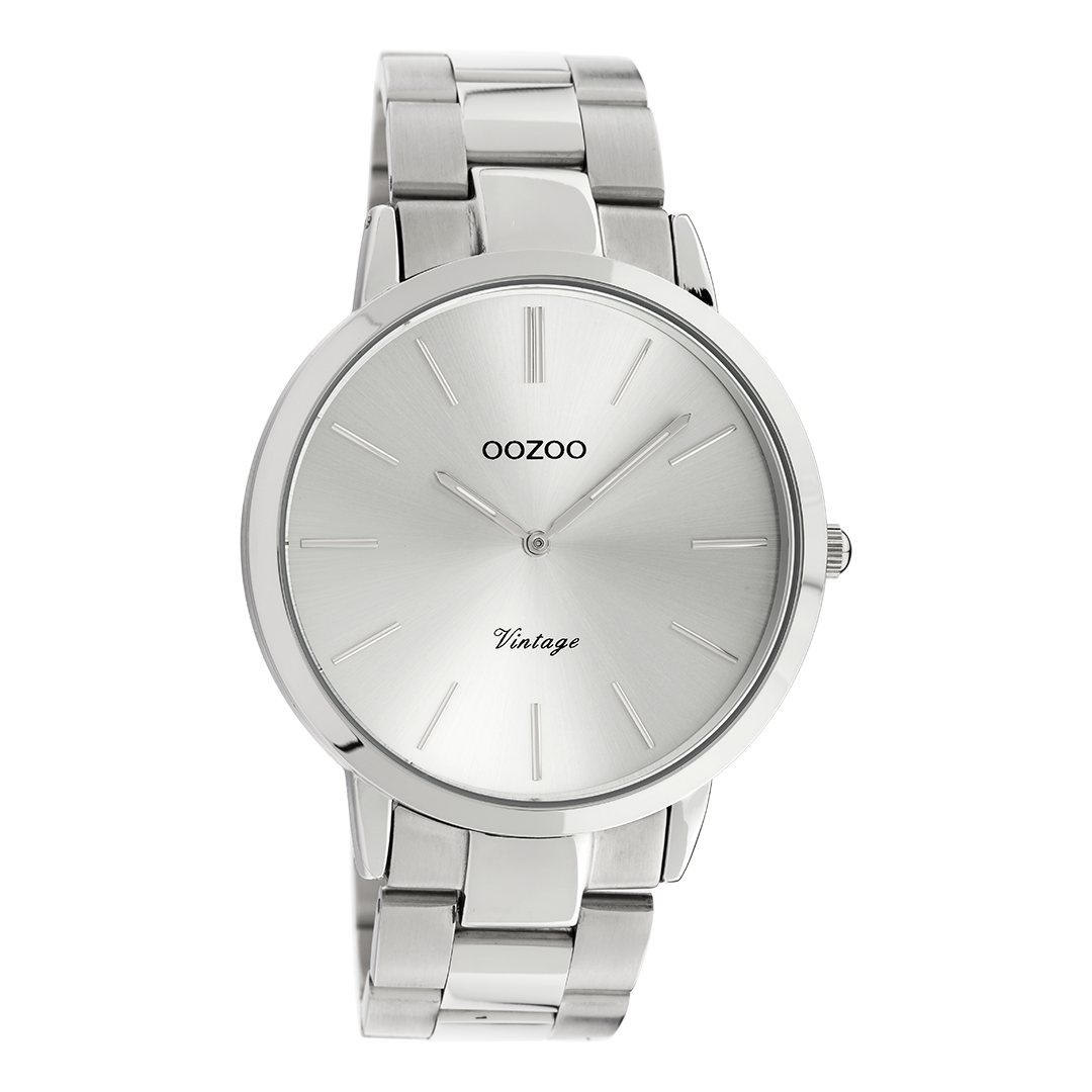 Silver coloured OOZOO watch with stainless steel bracelet - C20100