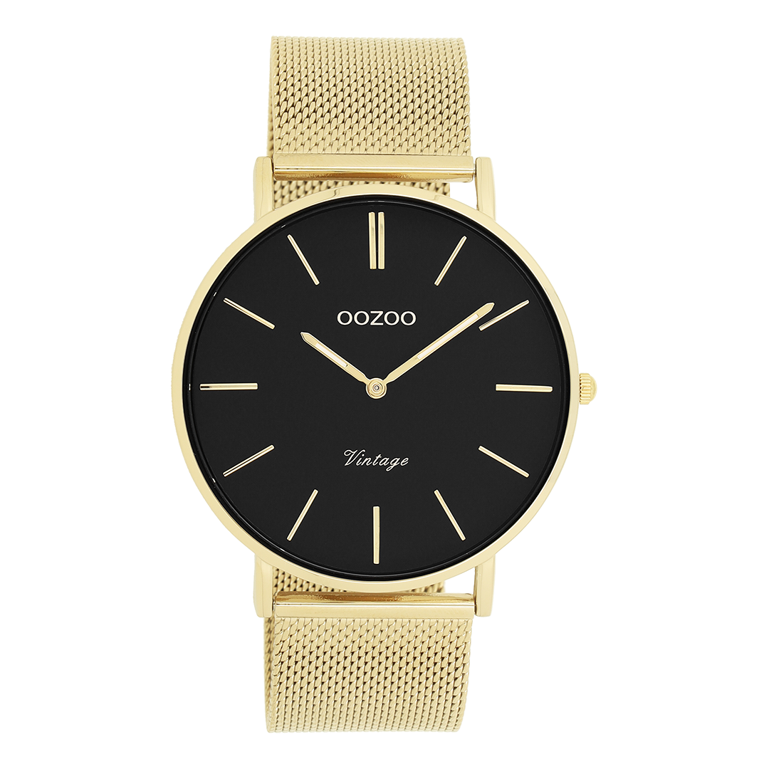 OOZOO Montre en couleur or avec bracelet en mesh en couleur or - C9912